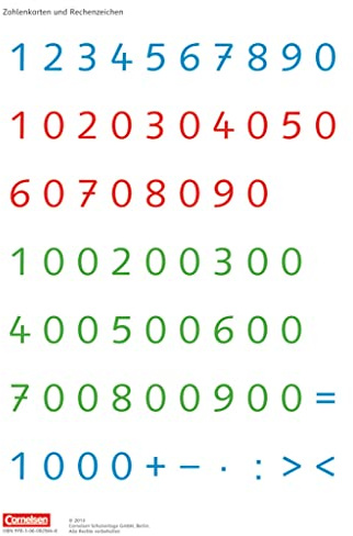 eins-zwei-drei - Mathematik-Lehrwerk für Kinder mit Sprachförderbedarf - Mathematik - 3. Schuljahr: Zahlenkarten und Rechenzeichen - Kartonbeilagen - ... (eins-zwei-drei, Mathematik, 3. Schuljahr)