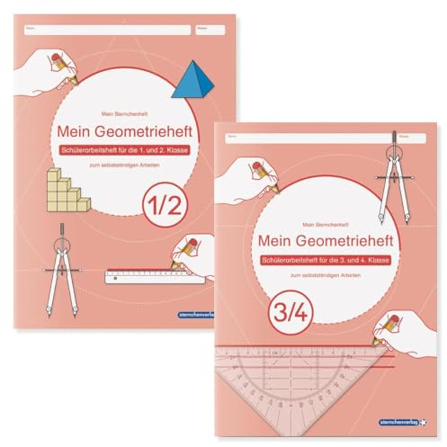 Mein Geometrieheft 1/2 und 3/4 im Set: geeignet für die 1. bis 4. Klasse, beinhaltet motivierende Arbeitsseiten zum Thema Form und Raum
