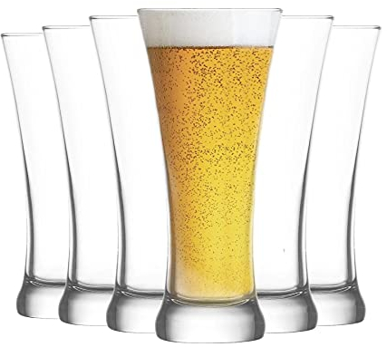 LAV Sorgun - Vaso para Cerveza Pilsner - 380 ml - Pack de 6
