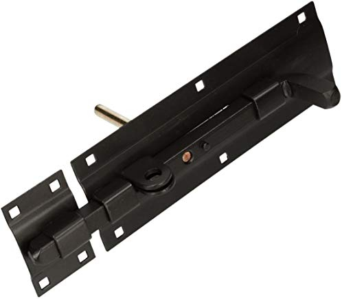 KOTARBAU® Bolzenriegel Riegel 230/77 Beidseitig Schlossriegel Pulver Schwarz Metall Torriegel Schubriegel Türriegel Torschieber Türschlossriegel Stalltür Schlossriegel