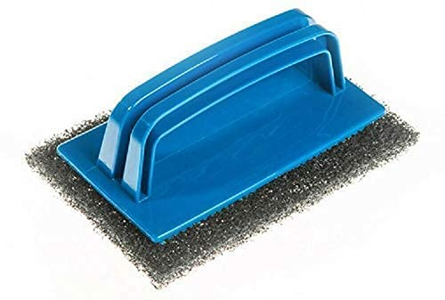We Can Source It Ltd – Steel Wool Brush with Plastic Handle – Heavy Duty Griddle Cleaner Scourer for Pans, Grills and Ovens – Strong Scouring Pads with Maximum Abrasion for Easy Cleaning - 10 Pads