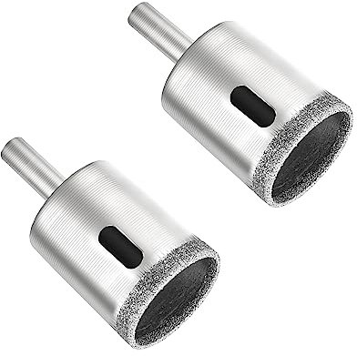 Aopin Diamond Drill Bits, Hollow Core Drill Bit Suitable for Glass, Ceramics, Stone, Glass Hole Saw, Diamond Drill Bit, Carbon Steel, 45mm Cutting Diameter, 2Pcs