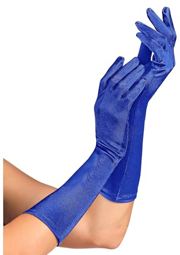 W WIDMANN MILANO Party Fashion - Elegante Satin-Handschuhe | Länge 40 cm, mit Elasthan, Kostüm-Accessoire für Showgirls, Karneval und Mottoparty