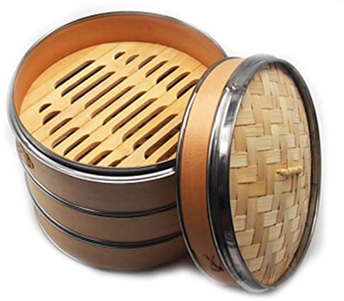 yaunli Vaporiera di bambù Steamer for Uso Domestico Bamboo Steamer Dimensioni Multiple Disponibili Dim Sum Steamer (Colore : Wood Color, Size : 30X7cm)