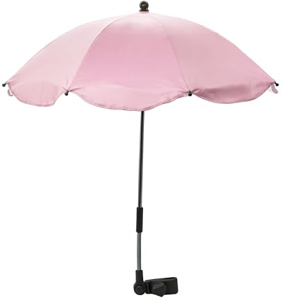 Alephnull Baby Kinderwagen Regenschirm Kinderwagen Sonnenschirm Kinderwagen Sonnenschirm mit Klemme 360 Grad einstellbar wasserdicht Regenschirm für Kinderwagen (Rosa)