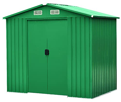 VERDELOOK Jardin, Casetta in metallo box da giardino a due falde, 236x174 altezza 206 cm, verde