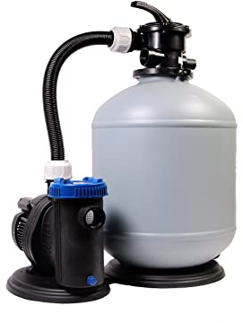 Paradies Pool® Sandfilteranlage Pro Line 470/10 mit 10 m³/h selbstansaugender Umwälzpumpe mit Vorfilter inkl. 470 mm Kessel, 6-Wege-Ventil, Druckanzeige, für sauberes Poolwasser, Menge: 1 Stück