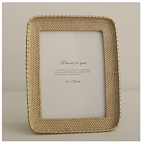 luckxuan Fotorahmen/Bilderrahmen Bilderrahmengold-Gold-Fotorahmen for Tischplatten-Dekorbilder mit MAT-vertikalen oder horizontalen Foto-Frames for Tabletop-Anzeige Leerrahmen (Size : L)