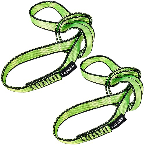 2 Stück Nylon Kletterschlinge 23KN, 19mm Breite Kletterseil Bandschlinge für Outdoor-Klettern, Yoga-Hängematte, Abseilen, Baumklettern, Outdoor-Aktivitäten - Kletterschlinge( 60-120cm) (Grün, 120cm)