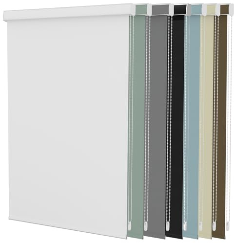 MYshade Custom Size Roller Shades Corded Blackout Binds with Valance, Light Blocking Fabric Room Darkening Customized Roller Blinds for Indoor Windows Shade Inside Outside Mount