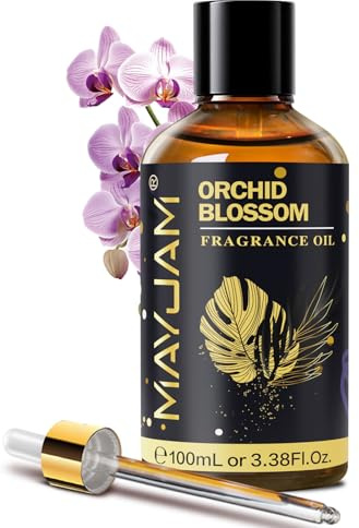 MAYJAM Fragrance Oil - 100ML Orchid Blossom Aromatherapy Oils | with Glass Dropper, Long Lasting Aroma, Diffuser Oil for Humidifier, Diffuser, Making Candle, Soap and Bath Bombs