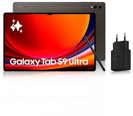 Samsung Galaxy Tab S9 Ultra Tablette Android, 14.6 512Go de Stockage, Lecteur MicroSD, Wifi, S Pen Inclus, Anthracite, Chargeur Secteur Rapide 25W Inclus, Exclusivité Amazon Version FR