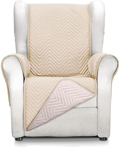 ECOMMERC3 Sesselbezug für 1-Sitzer-Sessel, vollständige Passform, für 1-Sitzer-Sessel und Relaxsessel, Beige/Leinen