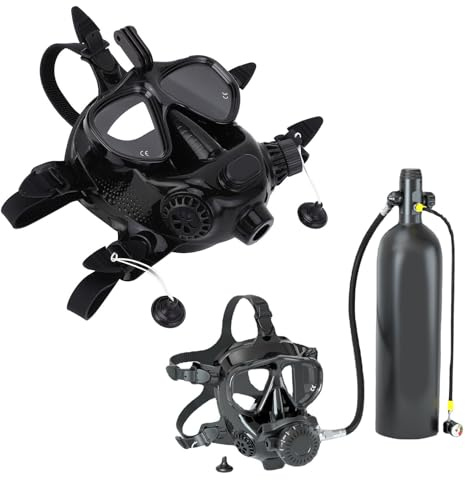 Full Face Dive Mask Full Face Diving Goggle Snorkel Mask for Adults, Fog proof & Leakproof 180° Panoramic View Silicone Scuba Face Mask with Camera Mount for Underwater Exploration