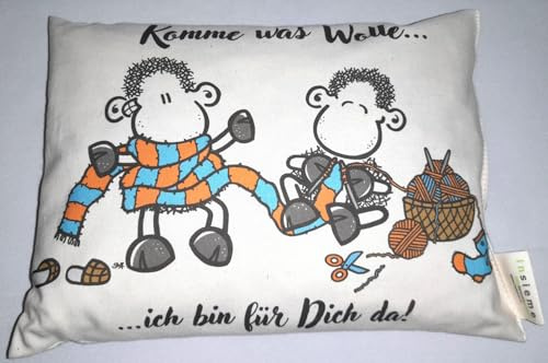 Traumhafte Genusswelten Zirbenkissen Sheepworld 19 x 26 cm Komme was Wolle, ich Bin für Dich da