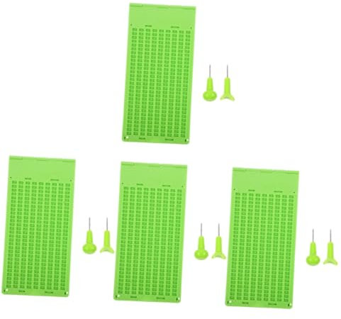 Healeved 4sätze Braille Schreibtafel Für Blinde Zeilen Felder Inklusive Stifte Robuste Kunststoffplatte Für Schreiben Und Lernen Brailleschrift Für Schulungen Und Übungen