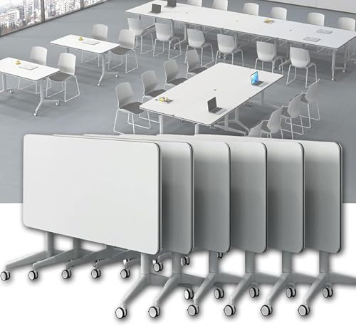 Rechteckiger Konferenzraumtisch mit Klappdeckel, Metallrahmen, quadratischer Besprechungstisch, beweglicher Computertisch für Home Office, modernes Design und Funktionalität