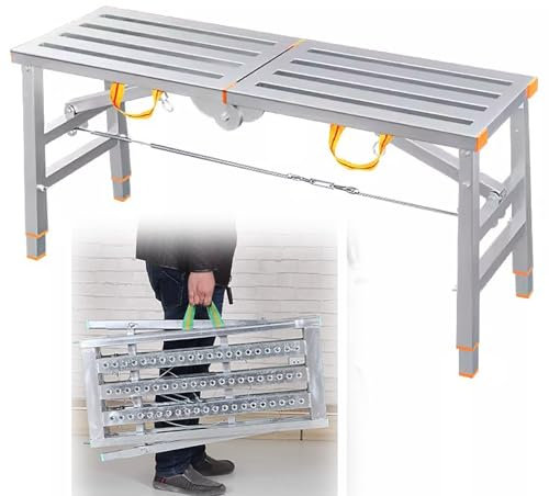Piattaforma di Lavoro Scala Pieghevole per Ponteggi per Salire, Tavole di Camminata per Ponteggi da Costruzione Regolabili, Impalcatura per Lavori di Imbianchini, Strumento per Scale(140x40cm(55 1/8x