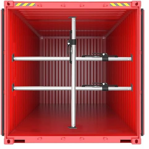 MZZKFC Ladung Bar Teleskopierbare Pritschenstangen Mit Anti-Rutsch-Pads, Stahl-Ladestangen Mit Verstellbarer Länge Für PKW/LKW, Ladestabilisatoren(Pack of 3,4.3-5.5 ft)