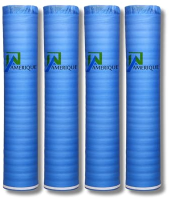 800SQFT AMERIQUE 1.5MM Premium Flooring Padding 3-in-1 Heavy Duty Foam Blue, 200SF/Roll, Pack of 4 Underlayment, with Tape & Vapor Barrier