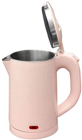YIHANSS Electric Kettles Electric Kettle Stainless Steel Double Layer Hot Water Boiler Automatic Shut Off, Anti-boil Dry Water Warmer Travel 0.6L ease of use (Pink a)