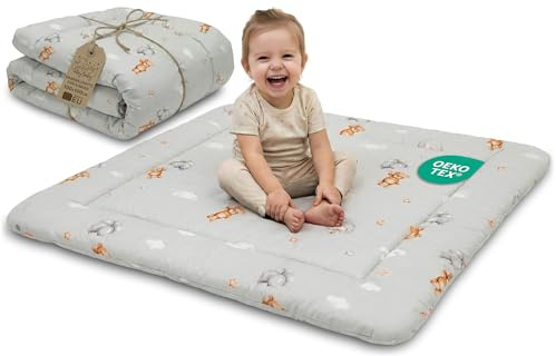 Lekmatta Krypmatta för Baby – Stor Spelmatta Golvmatta för Barn Perfekt för Barnrum Leksäng Mjuk Halkfri Baby Lekmatta Hopfällbar och Lätt att Rengöra Oeko-Tex-certifikat