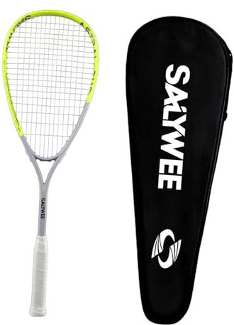 rockible Squashschläger mit Karbonfaserrahmen, Tropfenförmiger Squashschläger mit Tasche, Squash Trainingspaddel für Parkreisende, Indoor Anfänger, GrÜn