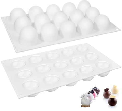 ABOOFAN Silicone Cake Molds Round Sphere 2-Piece Baking Mold for Chocolate Jelly Pastry Mousse Flexible Food-Grade Silicone Easy Demoulding for Parties and Family Use