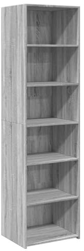 ULUYYUC Sidebord Barschrank Standvitrine Anrichte Sideboard - Highboard Grau Sonoma-Eiche 50x41x185 cm Holzwerkstoff für Küche Speisesaal Wohnstube Schlafzimmer