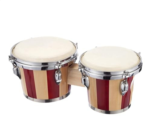 Trä bongos, handtrumma instrument trä, 15 cm och 18 cm bongos professionell, nybörjare musikinstrument för tonåringar, barn