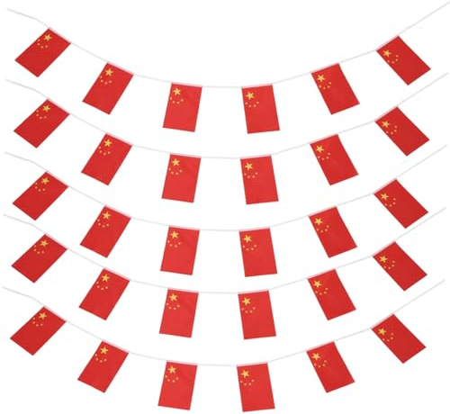 Milisten 1satz Mini-chinesische Flaggenkette Für Festlichkeiten Paraden Und Heimdekoration Wimpel Für Innen Und Außenbereiche