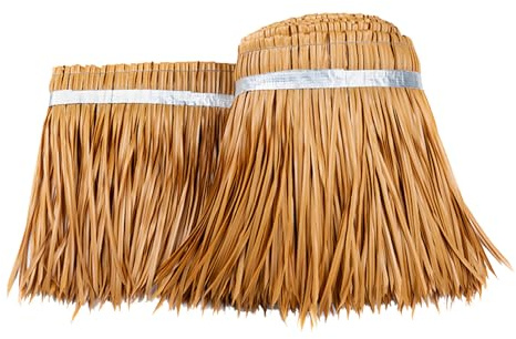 Rouleau de chaume artificiel en palmier synthétique pour décoration de fête de plage hawaïenne Taille : 0,5 x 10 m Couleur : noir