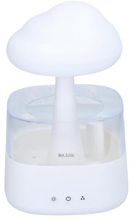 Zest Aroma 2 in 1 Cloud Humidifier and Oil Diffuser | Raindrop Humidifier, Aroma Diffuser, Adjustable Raindrop Speed, Rain Sound Simulator, Mist and Light Functions