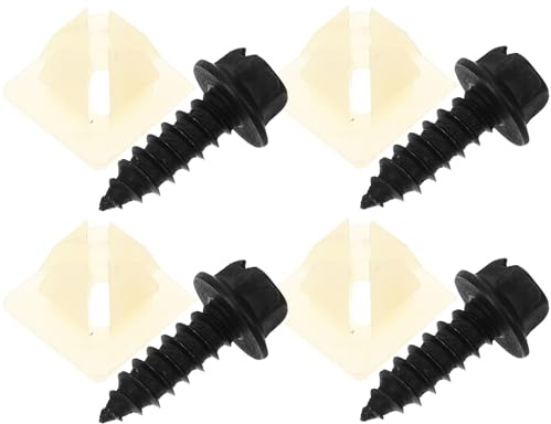 NUOBESTY Set 8 Pezzi Viti di Fissaggio per Targa Auto Clip in Nylon Resistente Kit Montaggio Targa per Fissaggio Rapido e Duraturo Targhe Automobilistiche