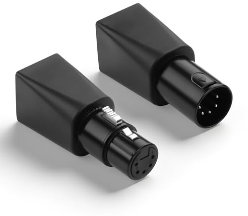 CERRXIAN 1 Paar 5-Pin XLR-zu-RJ45-Adapter, DMX512 3-poliger XLR-zu-Ethernet-Cat5-Netzwerkanschlussstecker für Lichtkonsole, kann jedes CAT-5-Ethernet-Kabel als DMX512-Kabel usw. verwenden