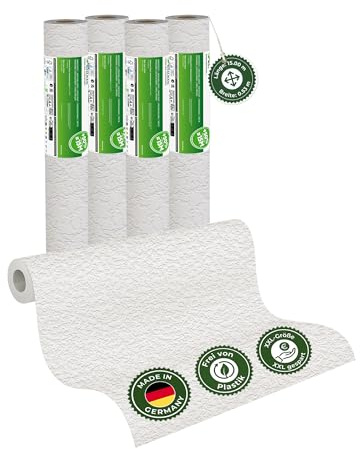 Veluxis® Papier peint GRANDIOSO XXL en rouleau de 15 m x 0,53 m, motif copeaux de bois texturés – Élégant et très respirant – Particulièrement abordable et durable – Fabriqué en Allemagne