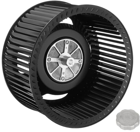 sourcing map Range Hood Wind Blower Wheel (237x120x10x37mm, Clockwise) - Silent Exhaust Furnace Blower Wheel Replacement Hood Fan Impeller Motor Accessory for Kitchen Ventilation, Black