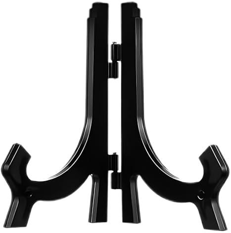 Premium Quality Clear Traditional Acrylic Plate Stand Display Picture Photo Frame Stand Holder - Perfect for 3 to 6 Inch Plates in Black