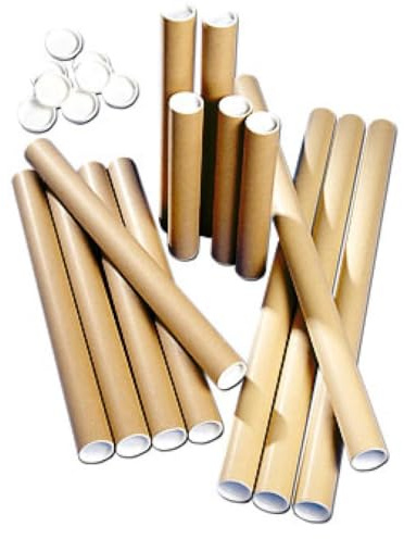 5 x (Size 50mm-A1) Cardboard Postal Tubes Strong Quality Mailing Shipping Dispatching Brown/Yellow