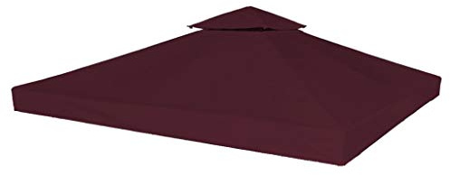 Festnight Telo di Ricambio per Gazebo, Copertura Superiore per Gazebo a 2 Strati 310 g/m² 3x3m Bordeaux