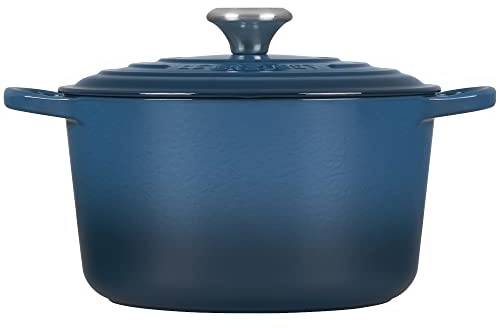 Le Creuset 21195246422430 Bräter Signature rund hoch 24 cm Deep Teal, Gusseisen