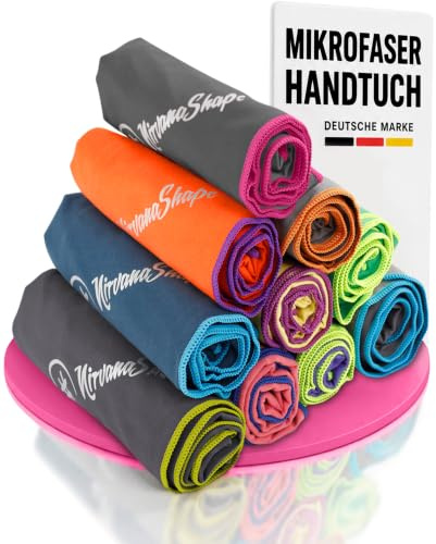 NirvanaShape Asciugamano Microfibra | 14 colori | 8 taglie | Asciugatura Rapida, Leggero, Assorbente | Asciugamano da Viaggio/Asciugamano da Bagno | Ideale per Viaggi, Spiaggia, Yoga, Sauna