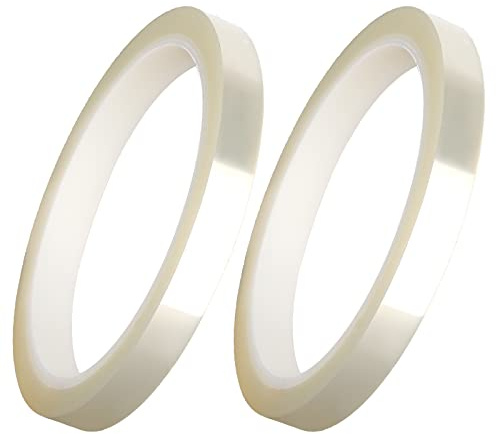 SAVITA 2 Rollos Cinta Resistente al Calor, Rollos Cintas Térmicas Transparente, Cinta Aislante Transparente para Sublimación Cinta de Transferencia de Calor para Bricolaje y Manualidades?15mm?