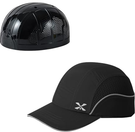 Safety Baseball Bump Cap Lightweight Safety Hard Hat Head Protection Cap Breathable Hat M18109H-Black-Long Brim