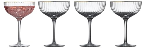 F og H of Scandinavia Lyngby Glass Palermo Cocktail Glass 31 cl Gold Set of 4