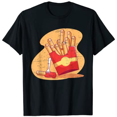 French Fries Dead Fork Bleeding Ketchup Fast Food Restaurant T-Shirt