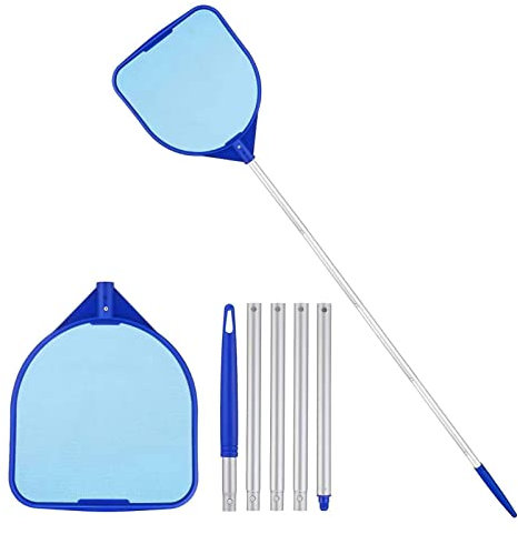 SRHIMEOS Poolkescher Bodenkescher Tiefenkescher, Pool Laubkescher mit Feines Maschennetz & Robust Rahmen, Pool Kescher- Aufsatz Poolzubehör