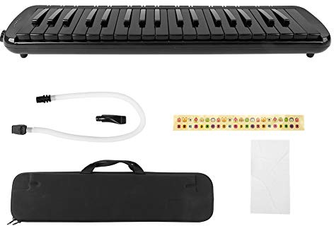 Melodica 37 Tasten, Blasmusikinstrument mit Tragetasche, Geeignet für Anfänger Zum Üben(Schwarz)