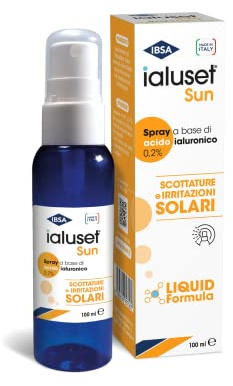 Ialuset Sun 100 ml | Spray auf Basis von 0,2% Hyaluronsäure, das hilft, die Symptome von Sonnenbrand und Sonnenreizungen zu lindern