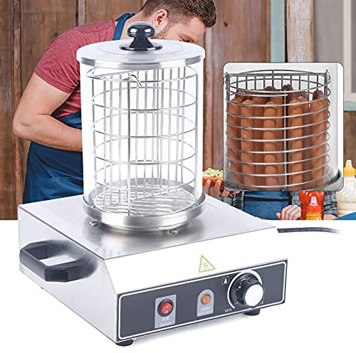 Kommerziell Elektrische Wurstkocher Hot Dog Wärmer Machine Edelstahl Würstchenwärmer Bockwurstwärmer für Catering, Snacks, Familienfeiern (350W)